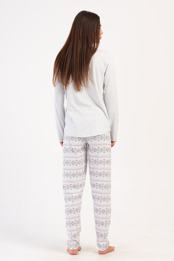 KADIN SUPREM UZUN KOL PIJAMA TAKIM 405179 - Vienetta1.GrupGRI