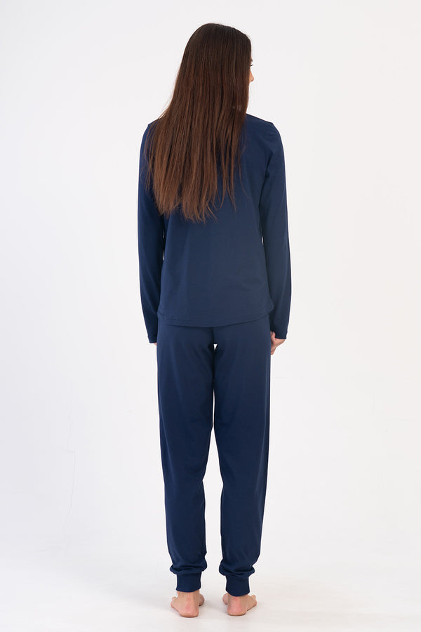 KADIN SUPREM XXL UZUN KOL PIJAMA TAKIM 405187 - Vienetta1.GrupLACIVERT