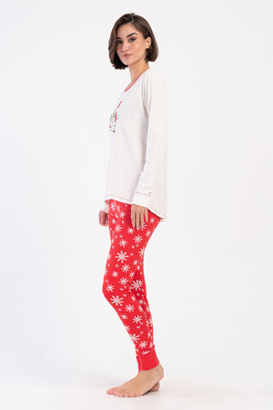 KADIN LYC SUPREM UZUN KOL PIJAMA TAKIM 405201 - Vienetta1.GrupKIRIK BEYAZ