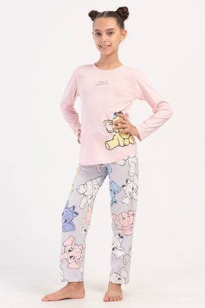 KIZ COCUK SUPREM UZUN KOL PIJAMA TAKIM(9 - 10/15 - 16) 405230 - Vienetta1.GrupAÇIK PEMBE