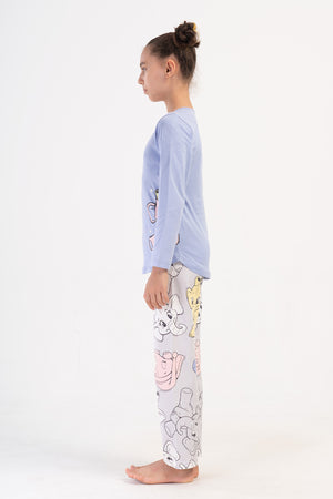 KIZ COCUK SUPREM UZUN KOL PIJAMA TAKIM(9 - 10/15 - 16) 405230 - Vienetta1.GrupAÇIK PEMBE