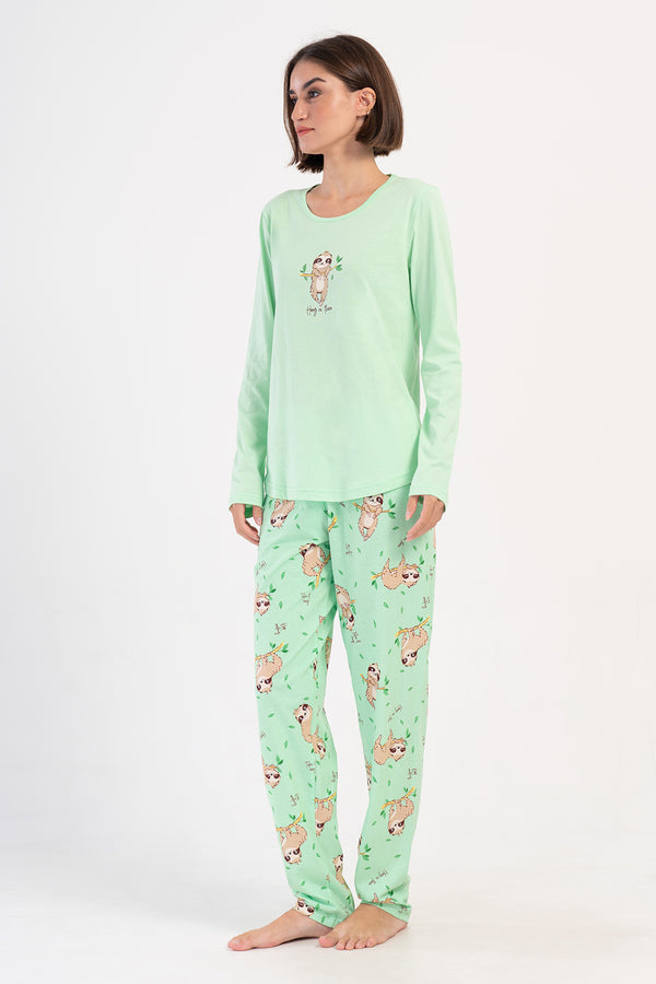 KADIN P.SUPREM O YAKA UZUN KOL ETEGI OVAL PIJAMA TAKIM