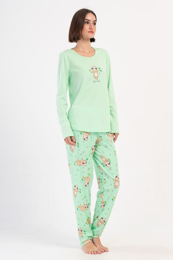 KADIN P.SUPREM O YAKA UZUN KOL ETEGI OVAL PIJAMA TAKIM