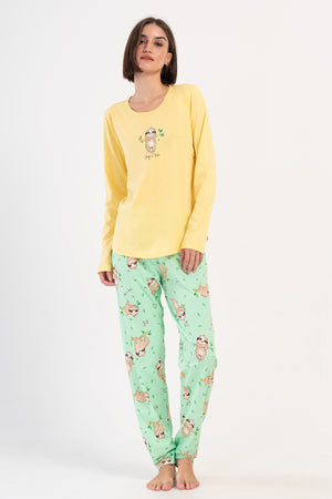 KADIN P.SUPREM O YAKA UZUN KOL ETEGI OVAL PIJAMA TAKIM