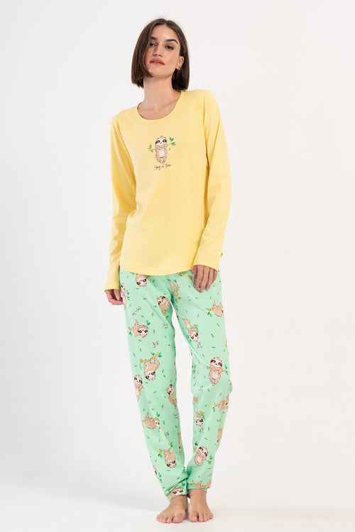 KADIN P.SUPREM O YAKA UZUN KOL ETEGI OVAL PIJAMA TAKIM