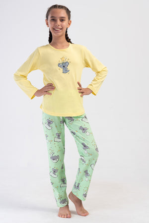 KIZ COCUK SUPREM UZUN KOL PIJAMA TAKIM(9 - 10/15 - 16) 405234 - Vienetta1.GrupAÇIK SARI