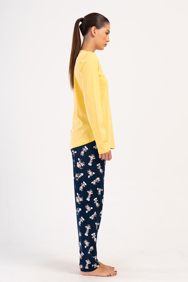 KADIN P.SUPREM O YAKA UZUN KOL ETEGI OVAL PIJAMA TAKIM