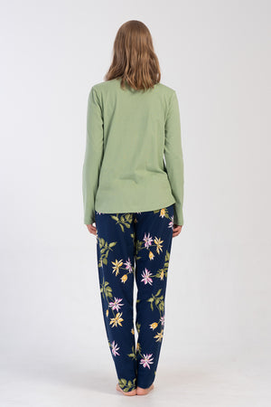 KADIN SUPREM XXL UZUN KOL PIJAMA TAKIM 405241 - Vienetta1.GrupFOREST SHADE