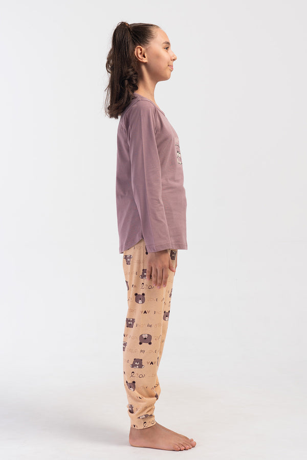 KIZ COCUK SUPREM UZUN KOL PIJAMA TAKIM(9 - 10/15 - 16) 405293 - Vienetta1.GrupKAHVE
