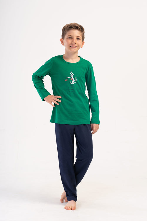 ERKEK COCUK SUPREM UZUN KOL PIJAMA TAKIM(9/10 - 15/16) 405307 - Vienetta1.GrupZUMRUT