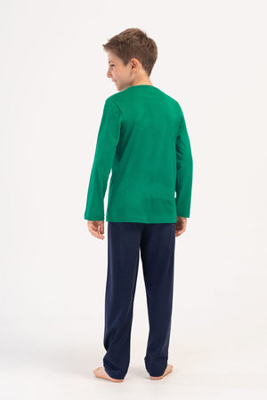 ERKEK COCUK SUPREM UZUN KOL PIJAMA TAKIM(9/10 - 15/16) 405307 - Vienetta1.GrupZUMRUT