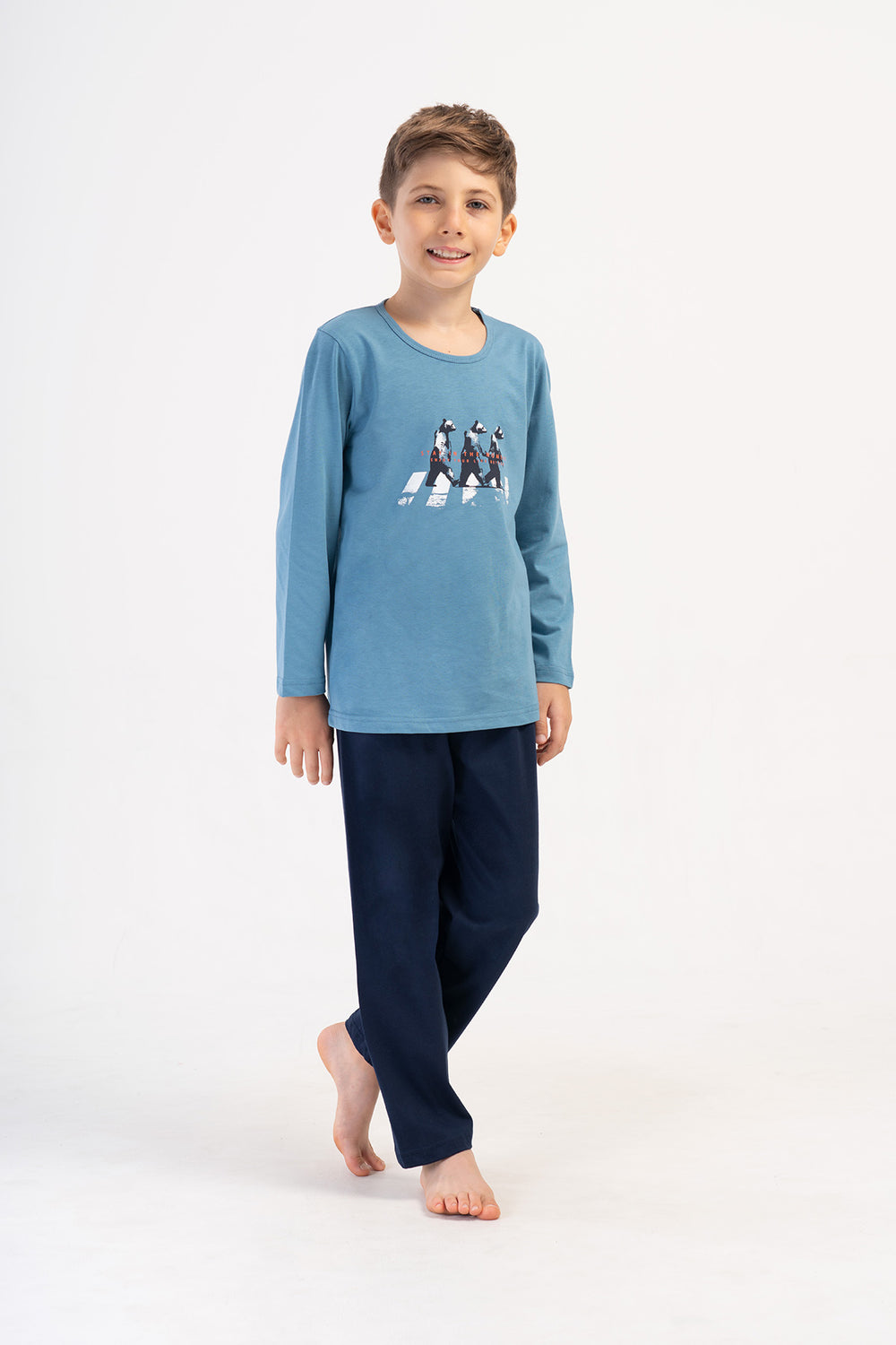 ERKEK COCUK SUPREM UZUN KOL PIJAMA TAKIM(9/10 - 15/16) 405310 - Vienetta1.GrupAÇIK LACIVERT