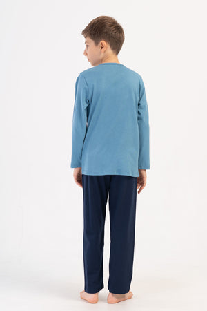 ERKEK COCUK SUPREM UZUN KOL PIJAMA TAKIM(9/10 - 15/16) 405310 - Vienetta1.GrupAÇIK LACIVERT