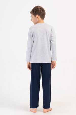 ERKEK COCUK SUPREM UZUN KOL PIJAMA TAKIM(9/10 - 15/16) 405310 - Vienetta1.GrupAÇIK LACIVERT