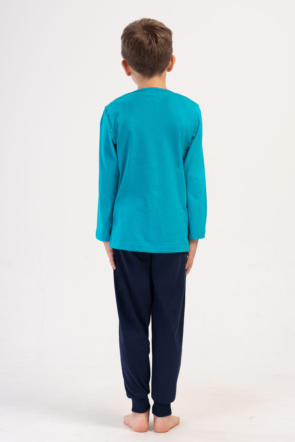 ERKEK COCUK SUPREM UZUN KOL PIJAMA TAKIM(9/10 - 15/16) 405327 - Vienetta1.GrupZUMRUT