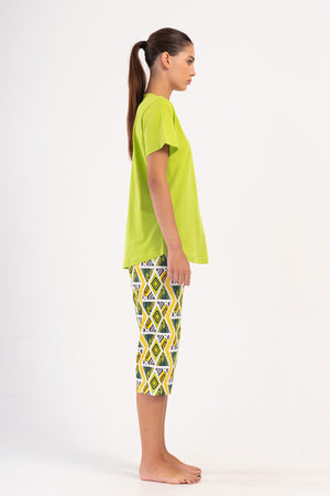 Woman Supreme Big Size Neon Capri Set