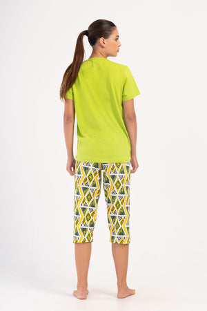 Woman Supreme Big Size Neon Capri Set