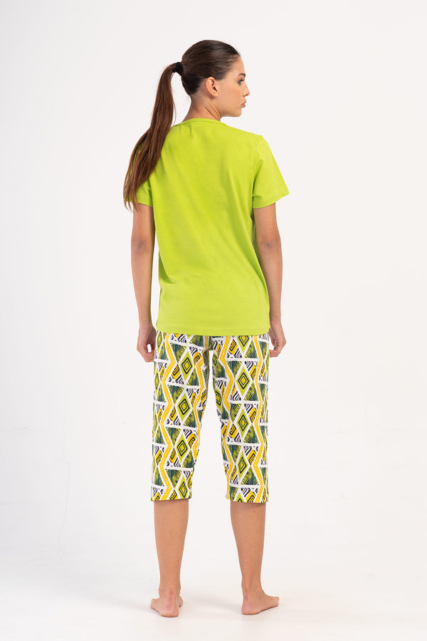 Woman Supreme Big Size Neon Capri Set