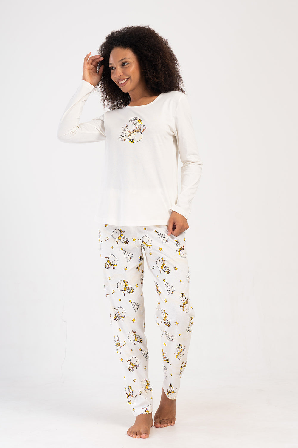 KADIN P.SUPREM O YAKA UZUN KOL ETEGI OVAL PIJAMA TAKIM