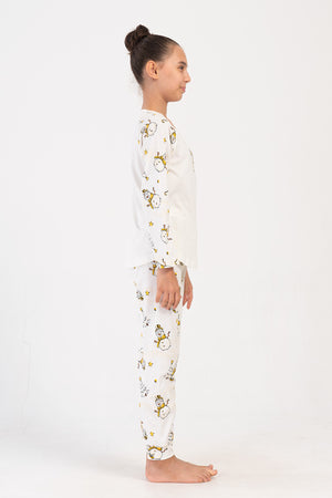 KIZ COCUK SUPREM UZUN KOL PIJAMA TAKIM(3 - 4/7 - 8) 405338 - Vienetta1.GrupKREM