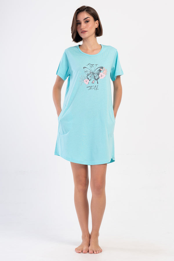 KADIN XXL KISA KOL TUNIK 405350 - Vienetta1.GrupMAVI004