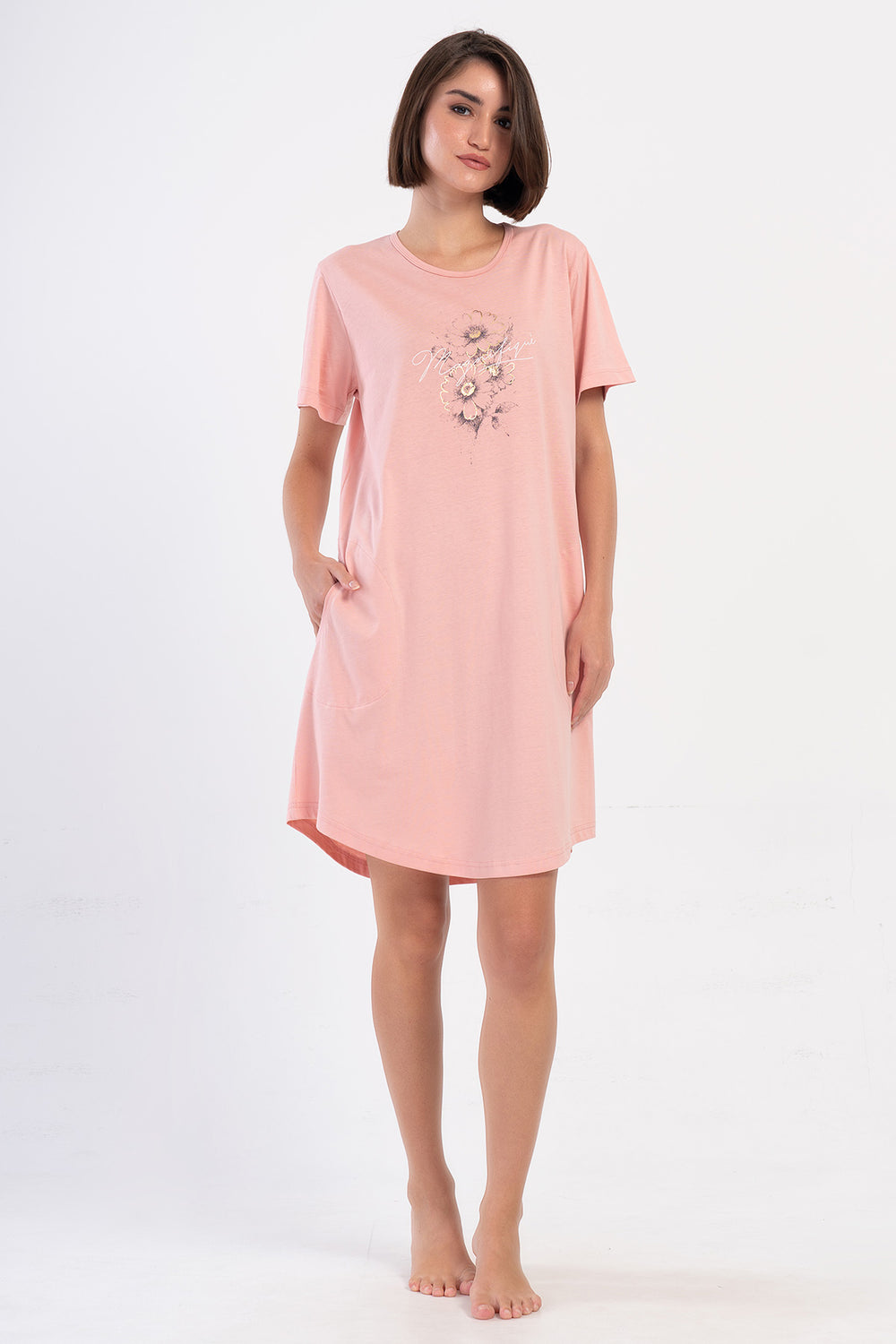 KADIN XXL KISA KOL TUNIK 405353 - Vienetta1.GrupMELLOW ROSE