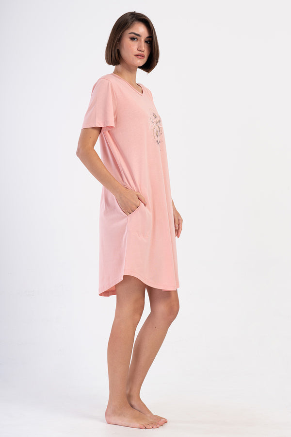 KADIN XXL KISA KOL TUNIK 405353 - Vienetta1.GrupMELLOW ROSE