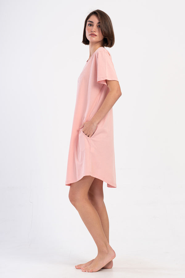 KADIN XXL KISA KOL TUNIK 405353 - Vienetta1.GrupMELLOW ROSE