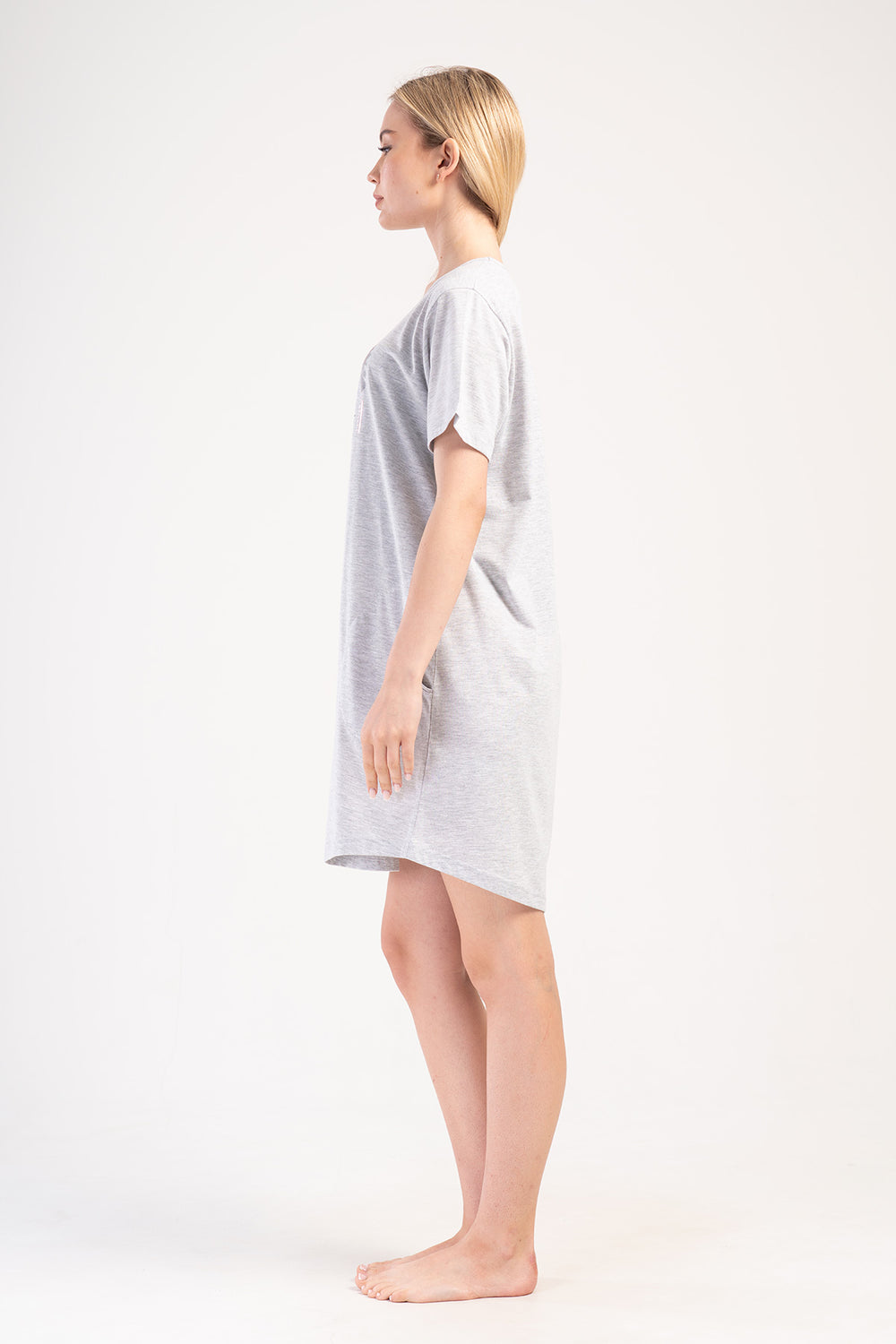 KADIN XXL KISA KOL TUNIK SUPREM 405354 - Vienetta1.GrupGRAY MELANGE