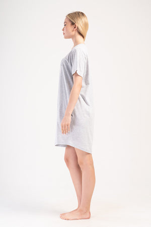 KADIN XXL KISA KOL TUNIK SUPREM 405354 - Vienetta1.GrupGRAY MELANGE