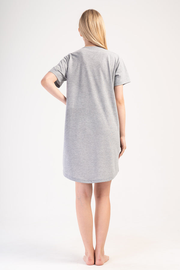 KADIN XXL KISA KOL TUNIK SUPREM 405354 - Vienetta1.GrupGRAY MELANGE