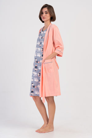 KADIN SUPREM HAMILE 3/4KOL SABAHLIK TAKIM 405364 - Vienetta1.GrupBABY PINK