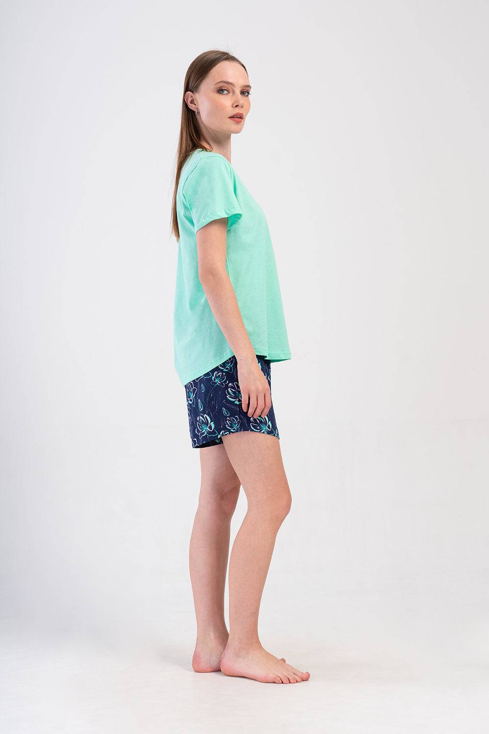 KADIN BATTAL XXL KISA KOL SORT TAKIM 405368 - Vienetta1.GrupSU YESILI