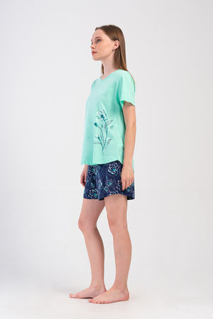 KADIN BATTAL XXL KISA KOL SORT TAKIM 405368 - Vienetta1.GrupSU YESILI