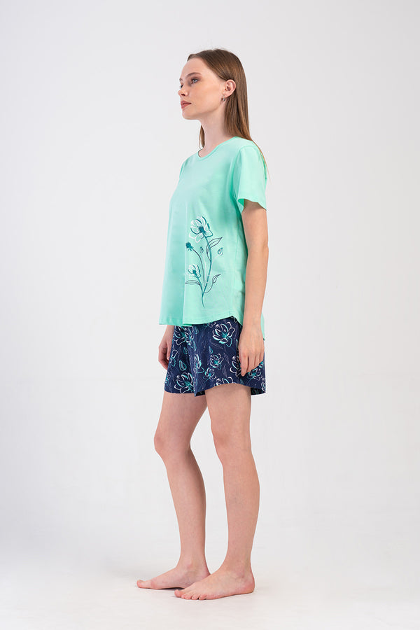 KADIN BATTAL XXL KISA KOL SORT TAKIM 405368 - Vienetta1.GrupSU YESILI