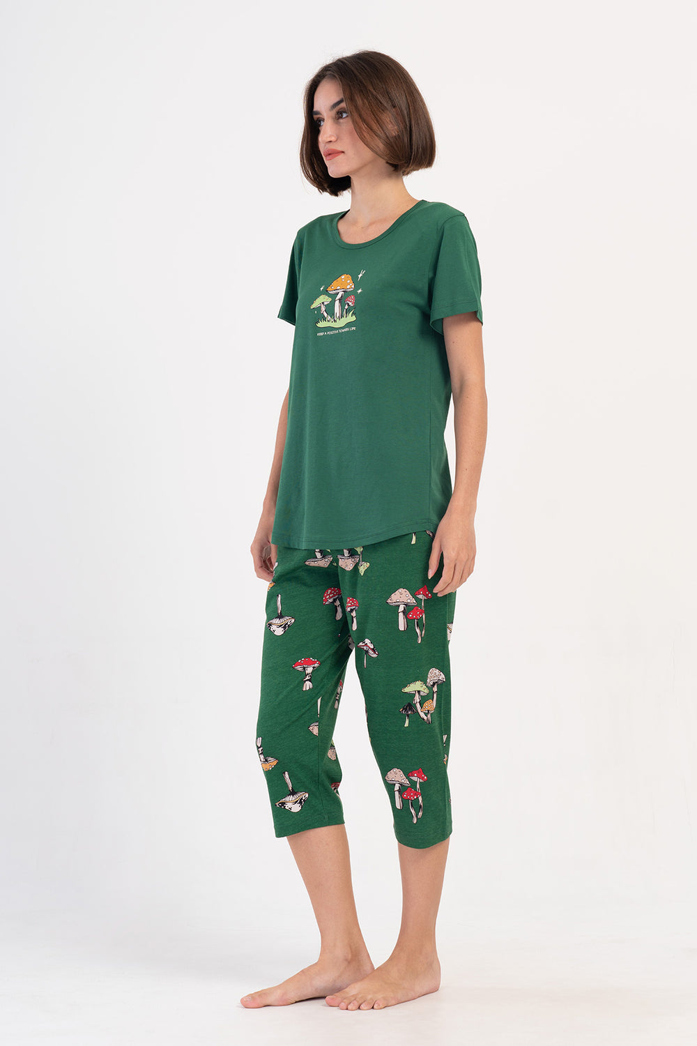 KADIN KISA KOL KAPRI TAKIM 407007 - Vienetta1.GrupZUMRUT