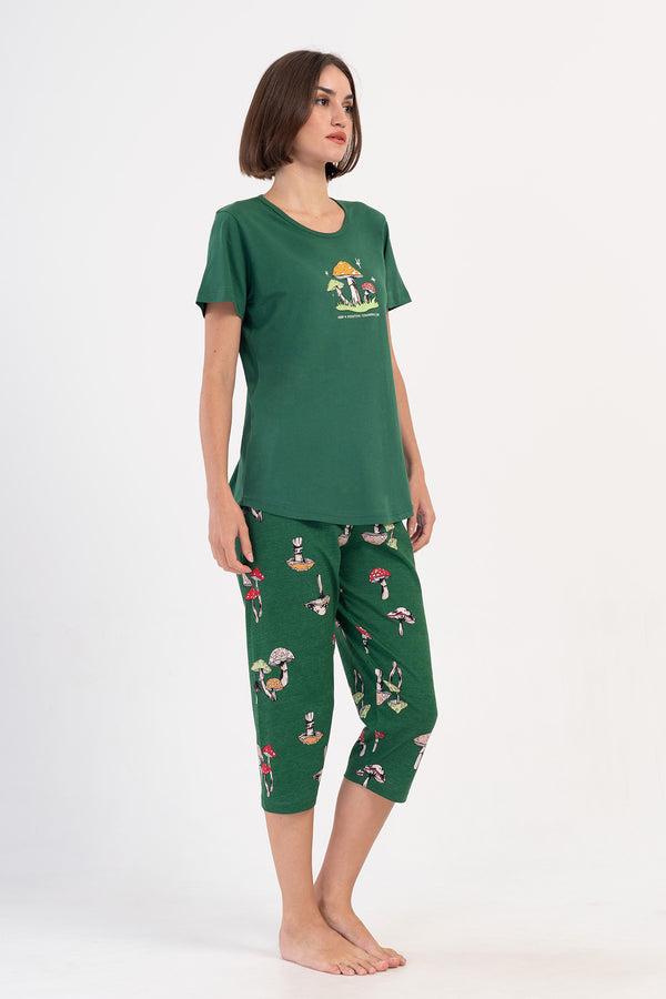 KADIN KISA KOL KAPRI TAKIM 407007 - Vienetta1.GrupZUMRUT