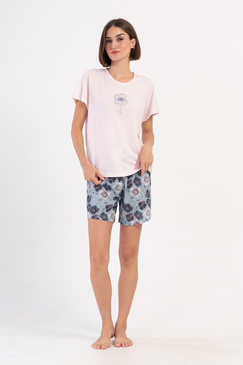 KADIN XXL KISA KOL SORT TAKIM 407014 - Vienetta1.GrupAÇIK PEMBE