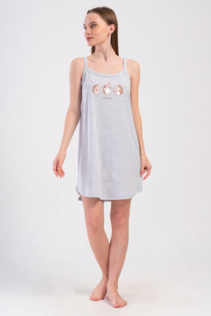 KADIN XXL TUNIK SUPREM 407052 - Vienetta1.GrupGRAY MELANGE