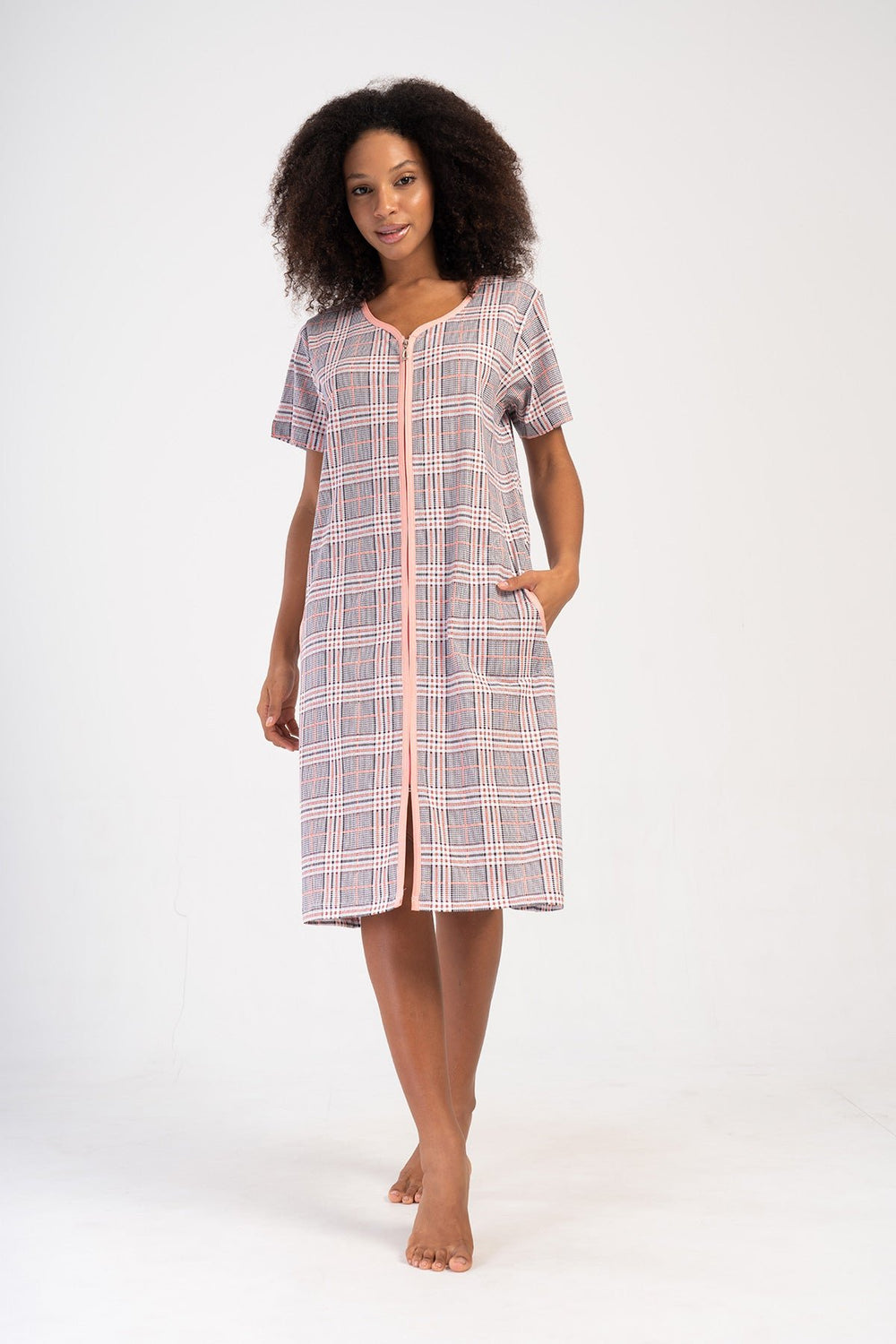 KADIN SUPREM FERMUARLI KISA KOL EV ELBISESI 407091 - Vienetta1.GrupGRI