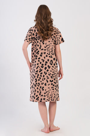 KADIN SUPREM XXL FERMUARLI KISA KOL EV ELBISESI 408011 - Vienetta1.GrupBEJ