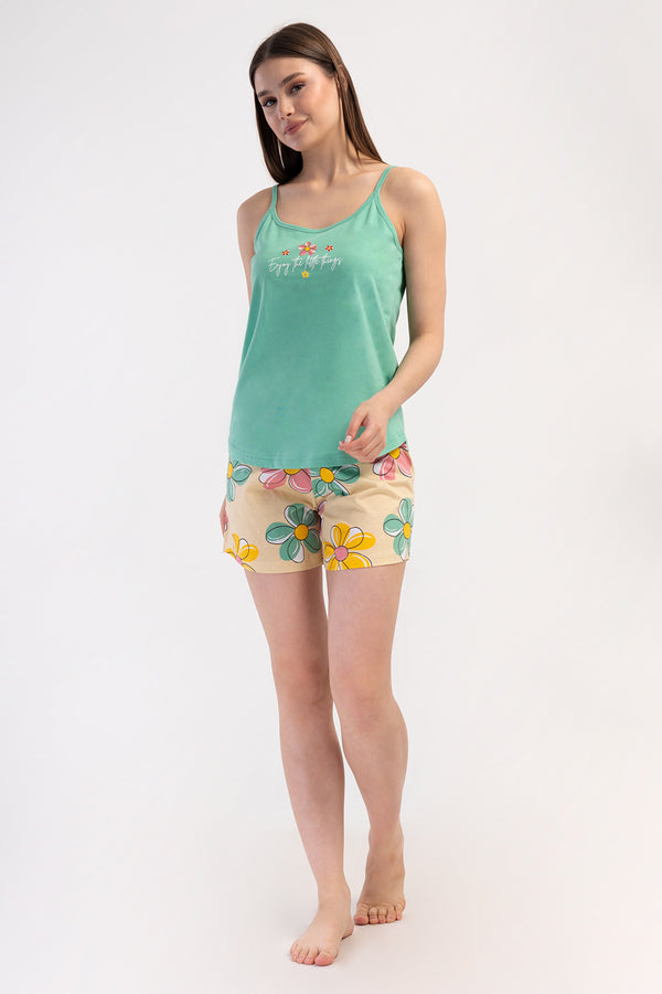 Woman Supreme Mandy Thin Strap Short Set - Vienetta1.GrupYESIL