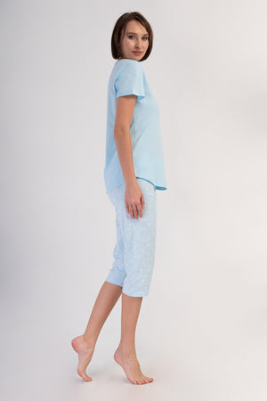 Woman Supreme Soft Blue Capri Set