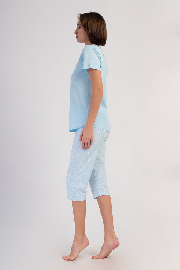 Woman Supreme Soft Blue Capri Set