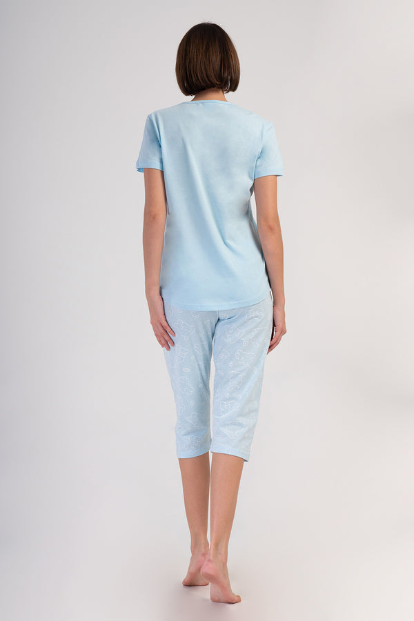 Woman Supreme Soft Blue Capri Set