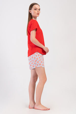 KADIN KISA KOL SORT TAKIM 408092 - Vienetta1.GrupBABY PINK