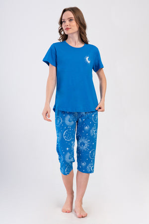 Woman Nighty Sax Capri Set