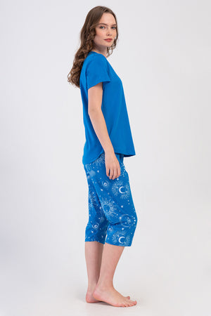 Woman Nighty Sax Capri Set