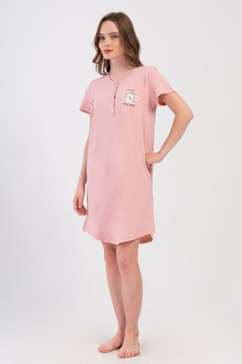 KADIN PATLI KISA KOL TUNIK 408106 - Vienetta1.GrupPINK