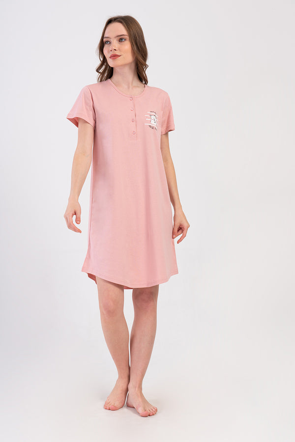 KADIN PATLI KISA KOL TUNIK 408106 - Vienetta1.GrupPINK